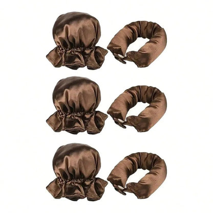 Bigoudis marron lot de 6 pièces