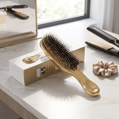 Brosse à cheveux or