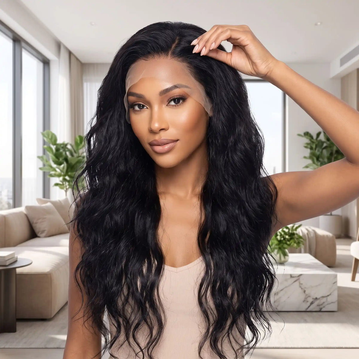 Perruque lace front noir