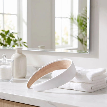 Serre tête blanc satin