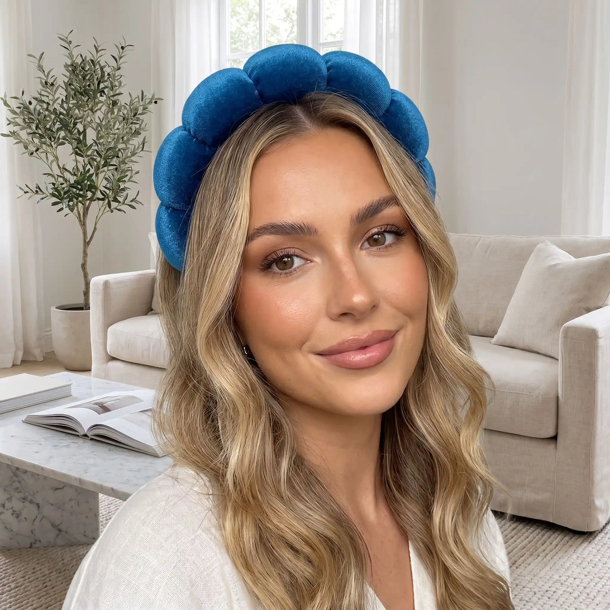 Serre tête femme bleu royal idéal
