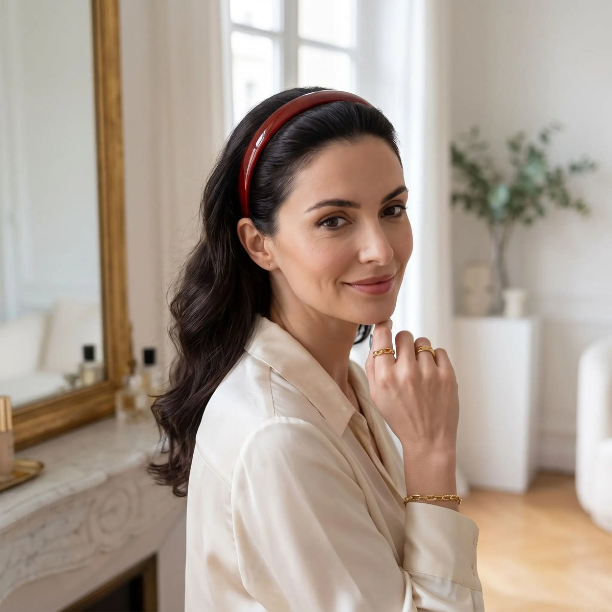 Serre tête femme rouge 