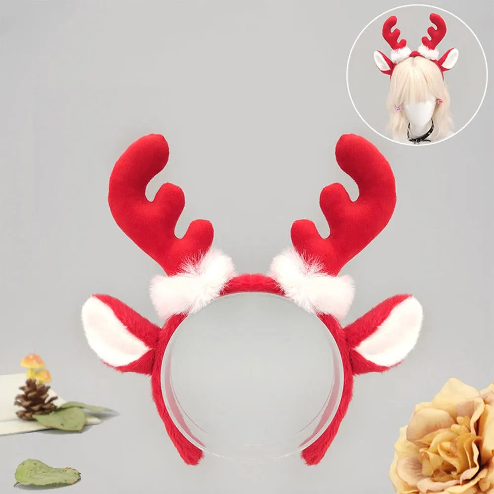 Serre tête noël rouge oreille de cerf
