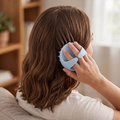 Brosse massage cuir chevelu​- facile à tenir