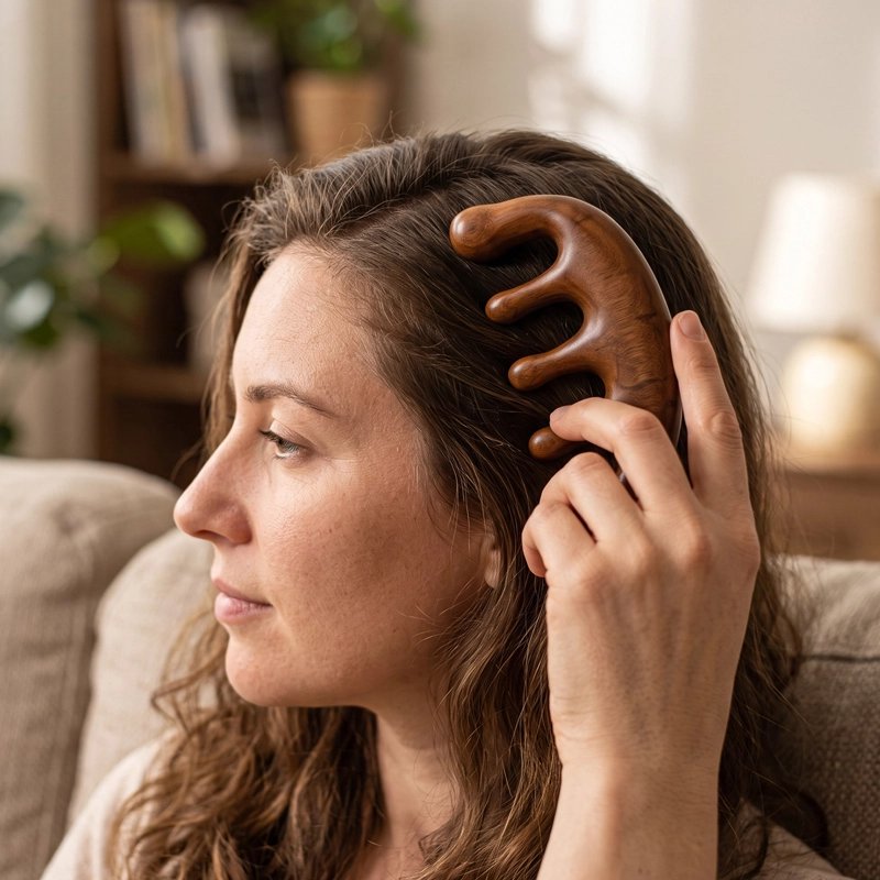 Brosse massage cuir chevelu​- facile à utiliser