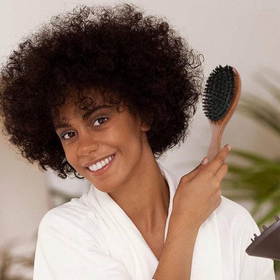 Brosse poil de sanglier- facile à lisser